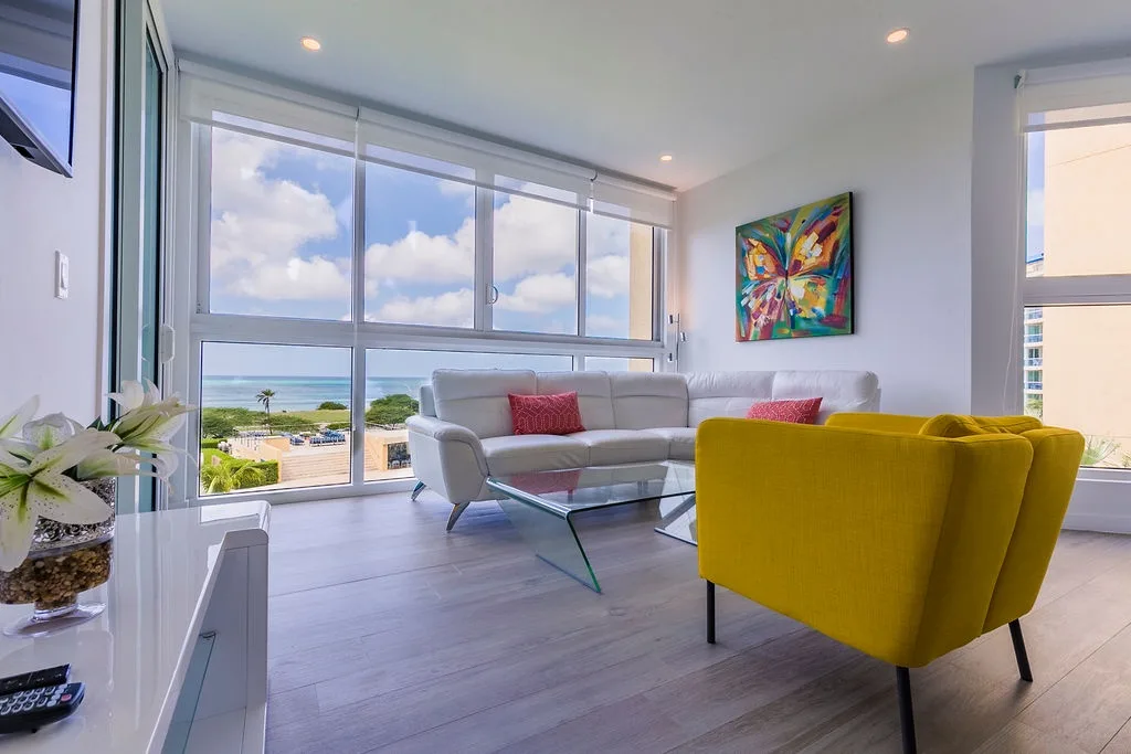 3BS-Blue331 - White Modern Getaway - Oceanfront Condo Blue-331