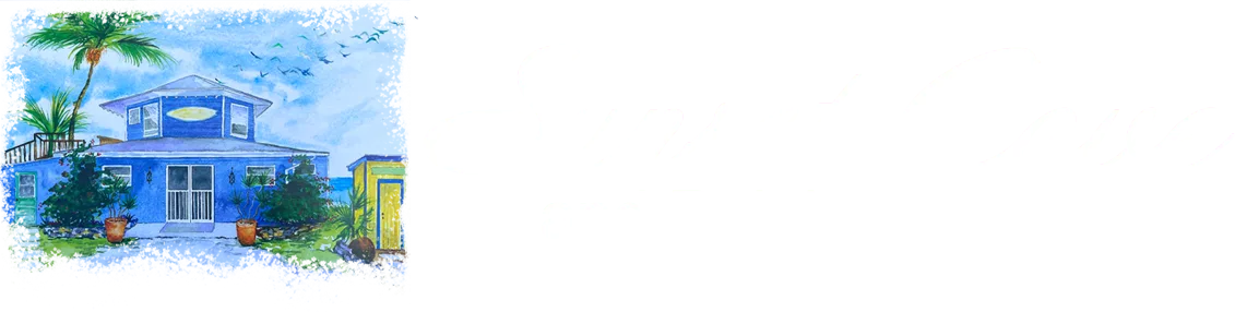 Una tarjeta gráfica muestra “Sunset Cove and Rainbow Room” junto a la ilustración de una casa.