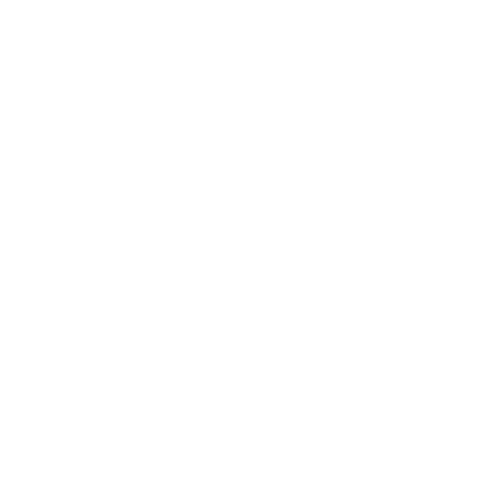 Un plato blanco con tenedor y cuchara forma un símbolo de comida sobre fondo negro.