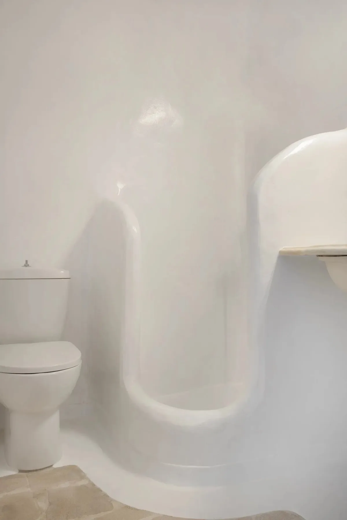 Un baño con un inodoro junto a una ducha.