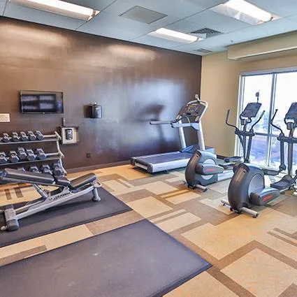 Espacio representativo del hotel: Sala de ejercicio con máquinas y equipo para entrenar.
