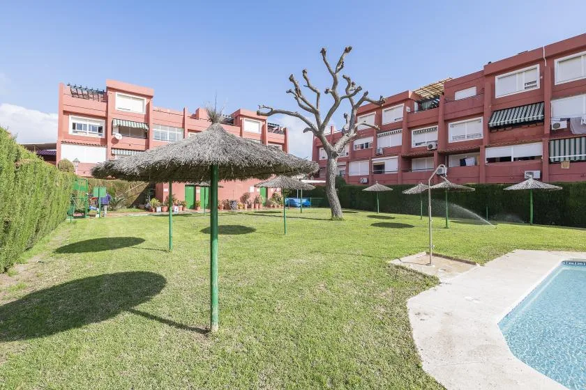 Shared amenity: Shared outdoor area with a grassy courtyard and swimming pool.