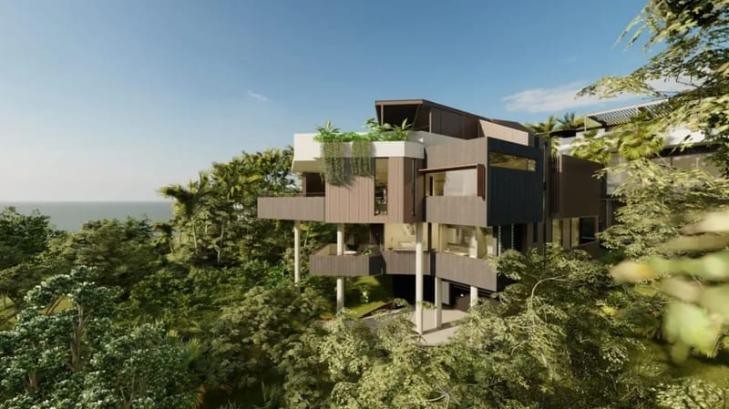 Moonrise – 4 BR designer home above Wategos Beach