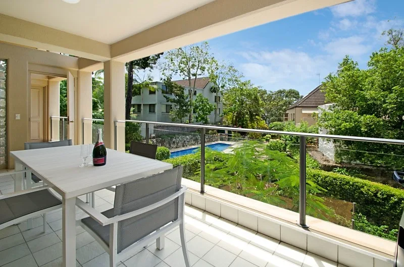 Balcony overlooking the pool