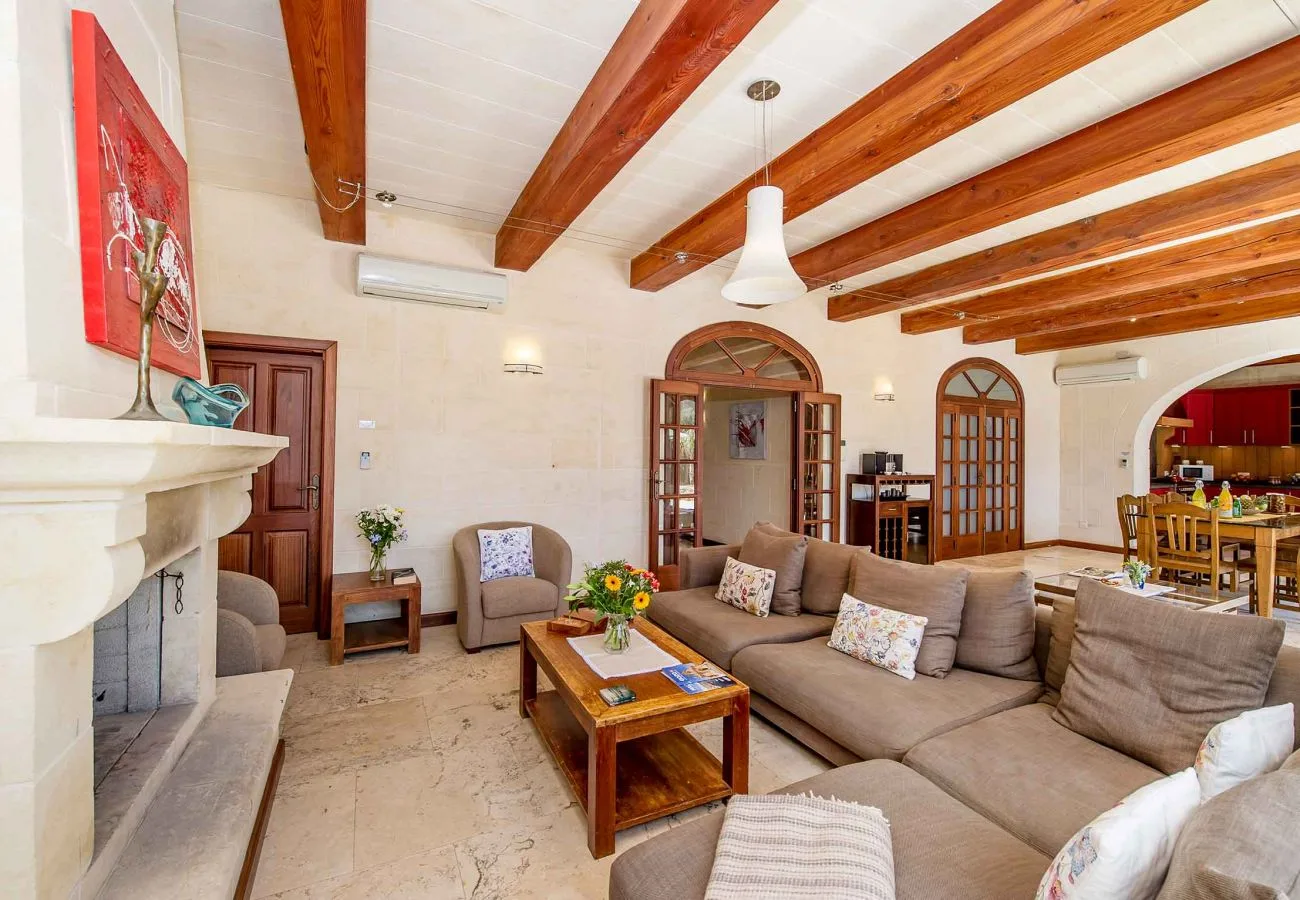 living area of luxurious Gozo holiday home