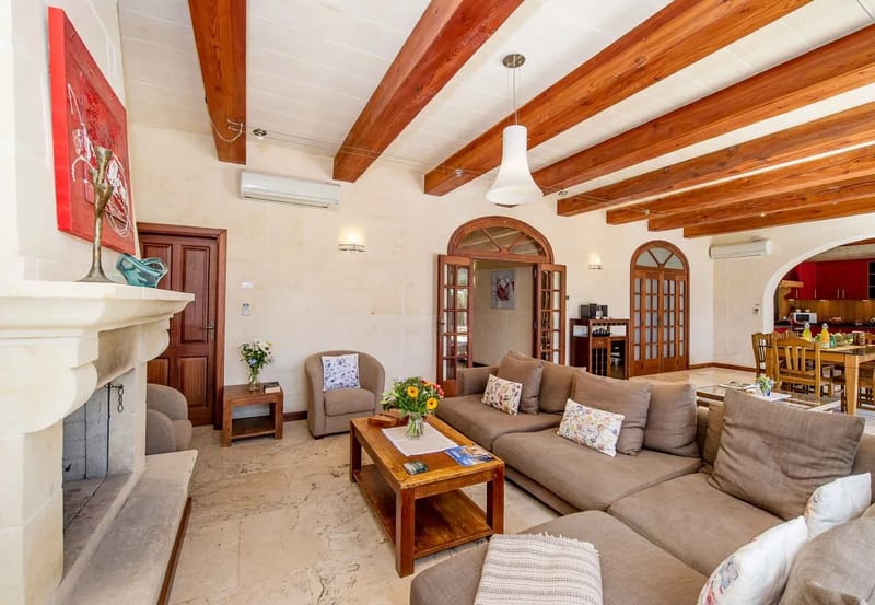 living area of luxurious Gozo holiday home