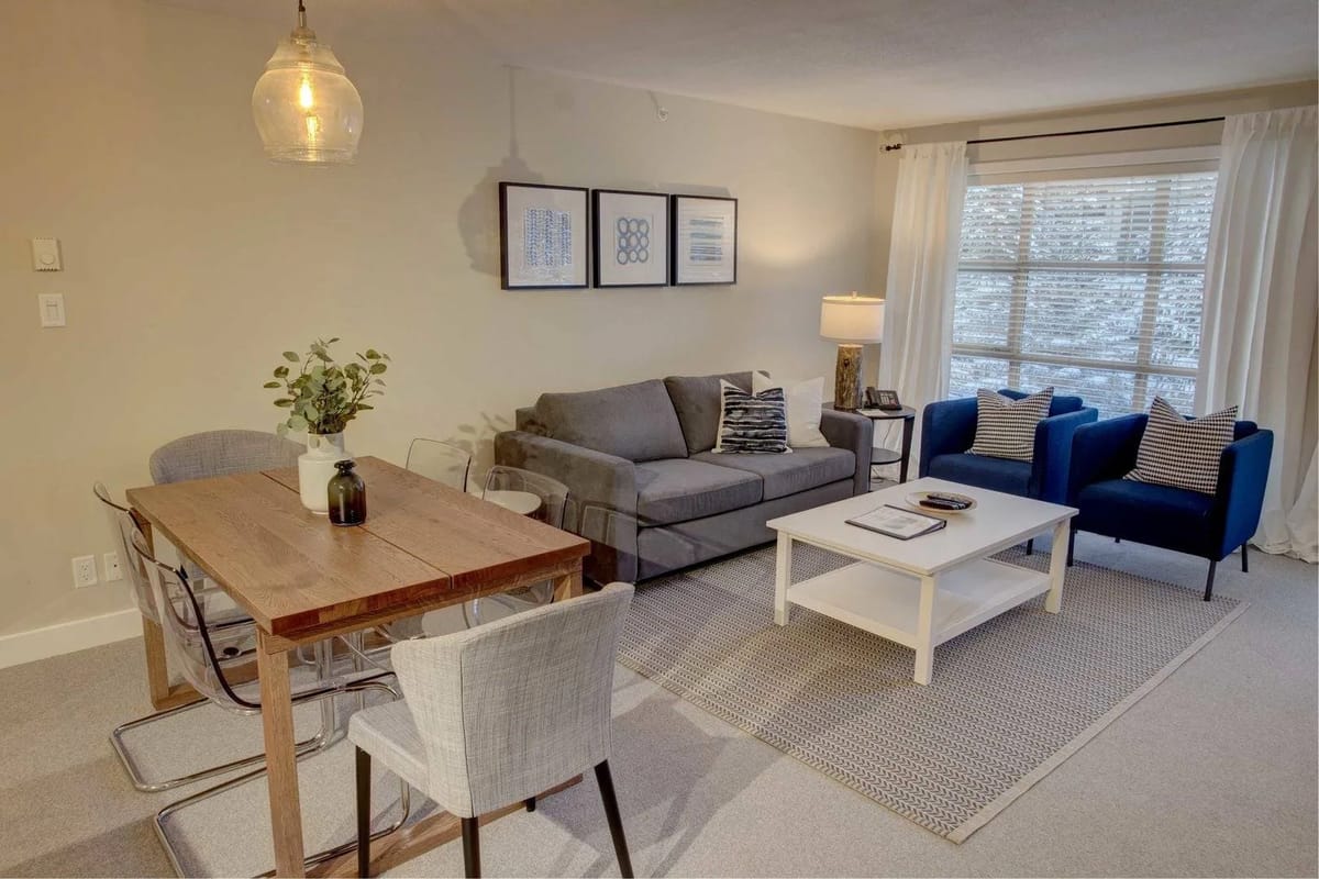 Dining and living areas