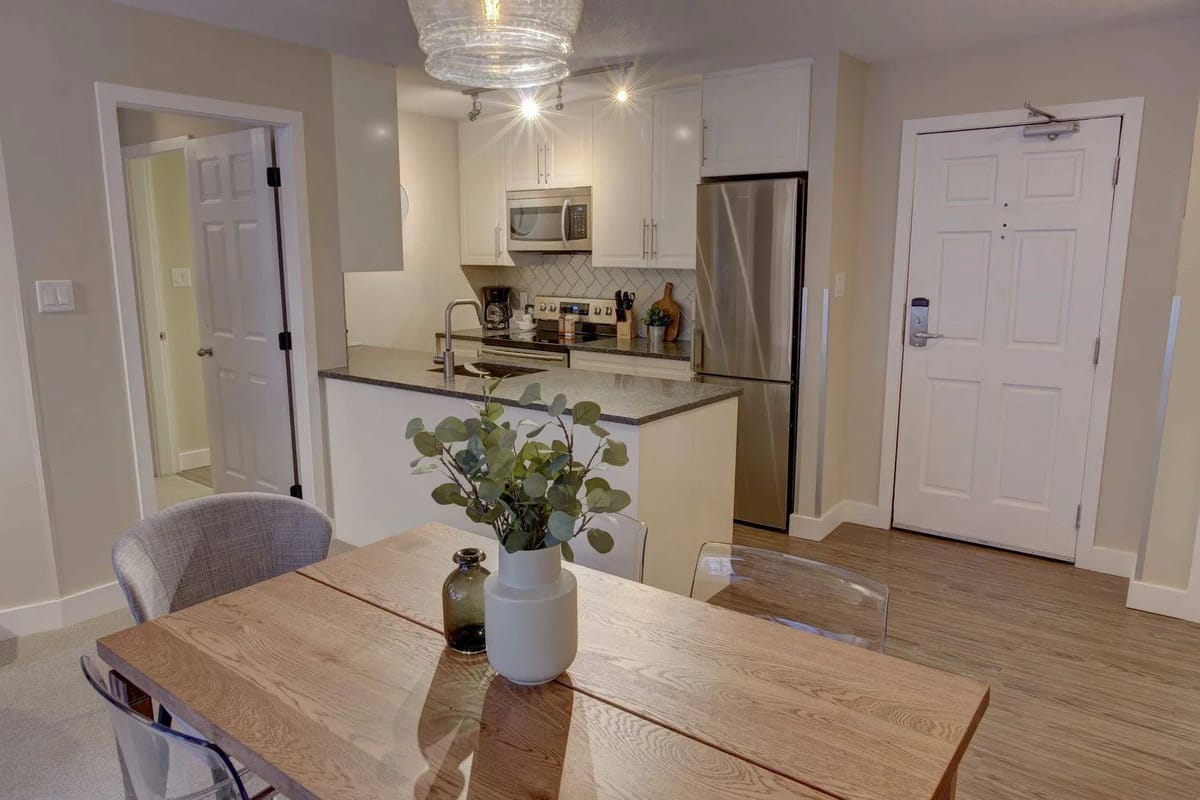 Dining and kitchen areas