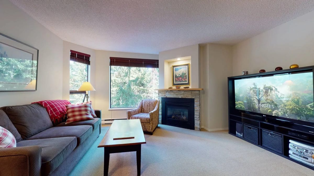 Cozy living area with gas fireplace