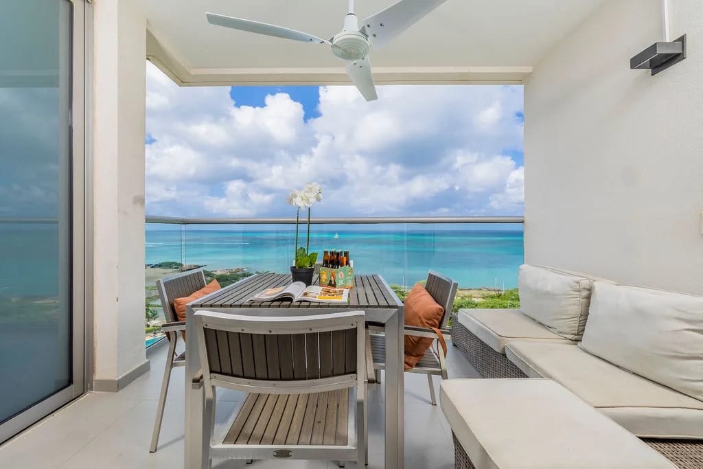 Your private terrace offers front-row seats to endless turquoise waters. Sip morning coffee or enjoy sunset cocktails while the ocean breeze keeps you cool.