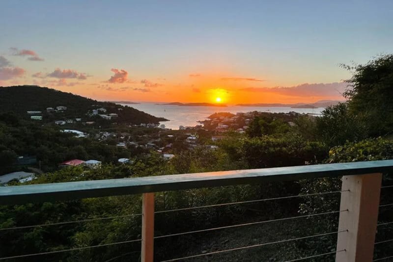 Sunset view from the property