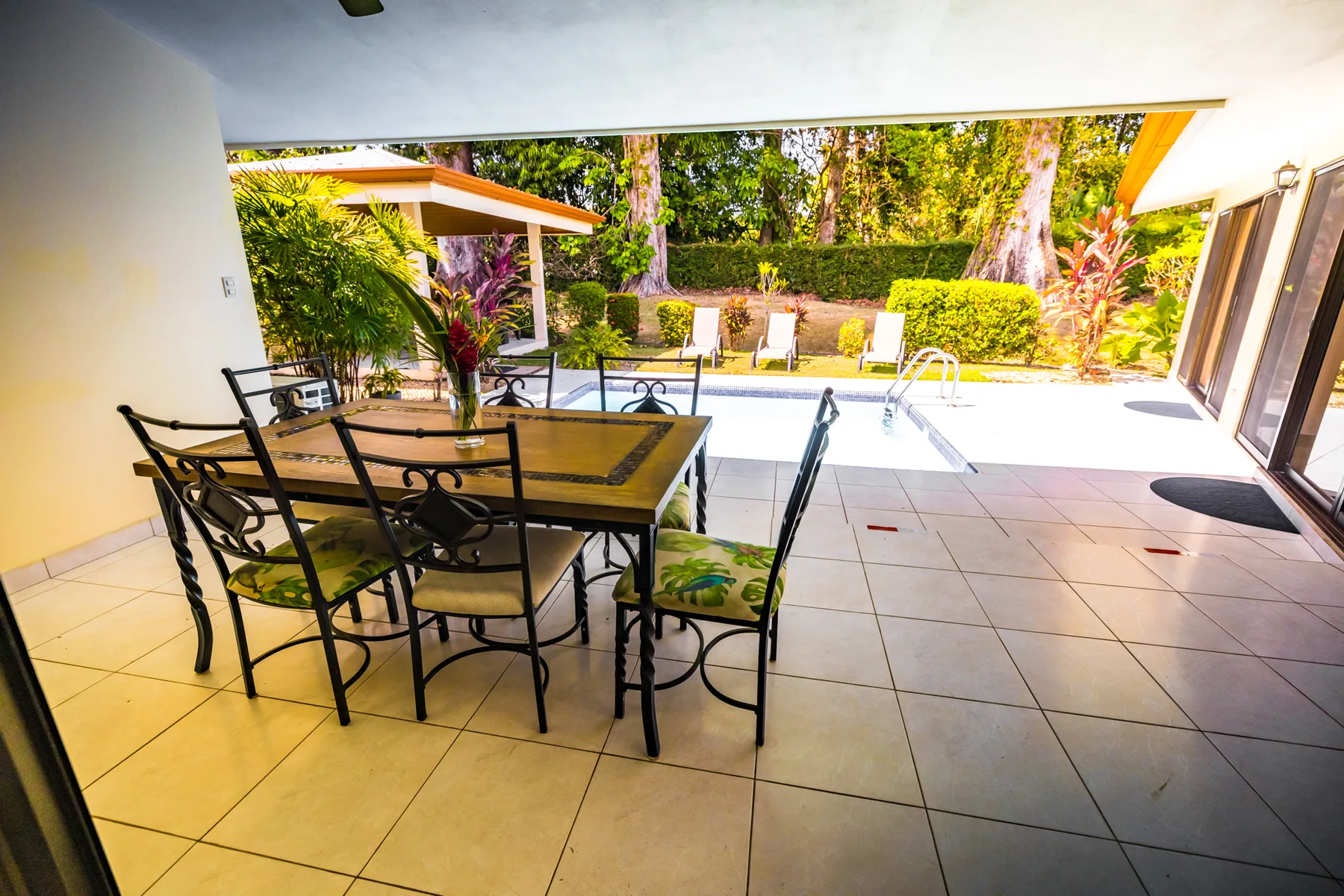 Covered patio dining