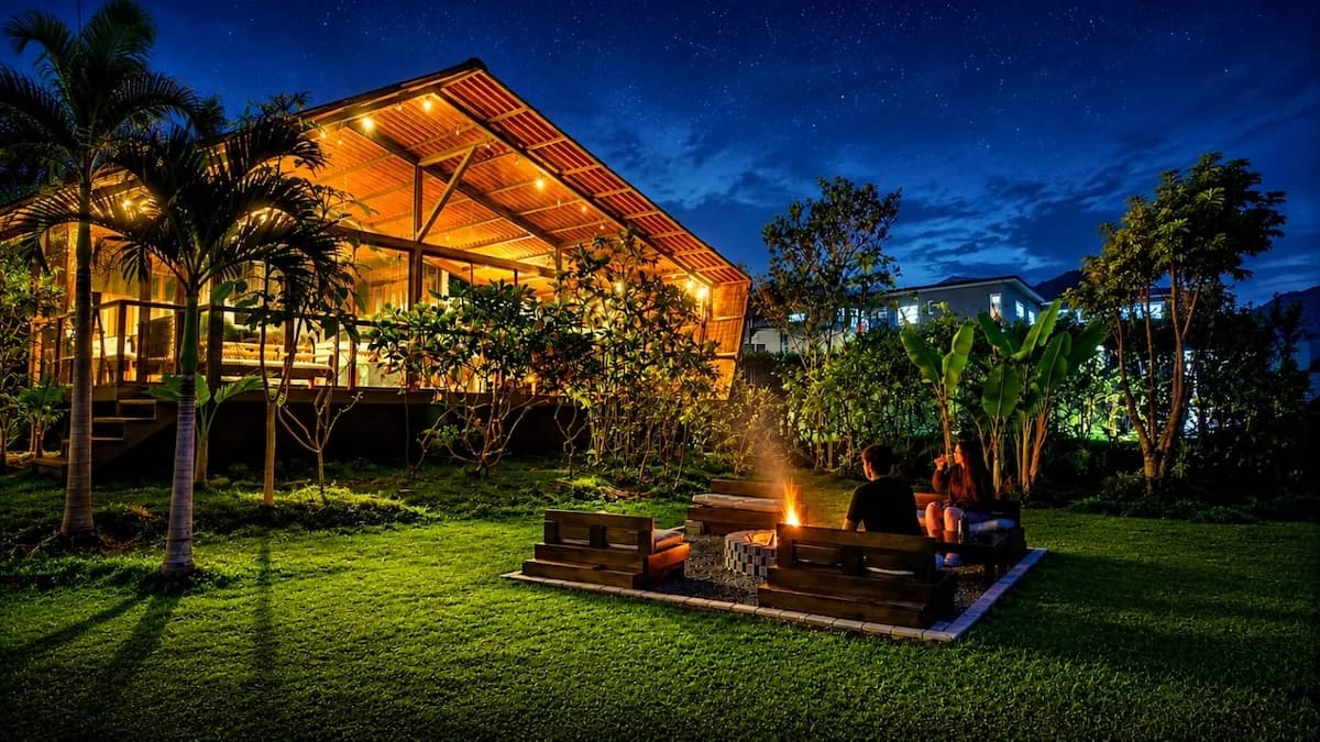 Chalet Zen con vista panorámica y fogata
