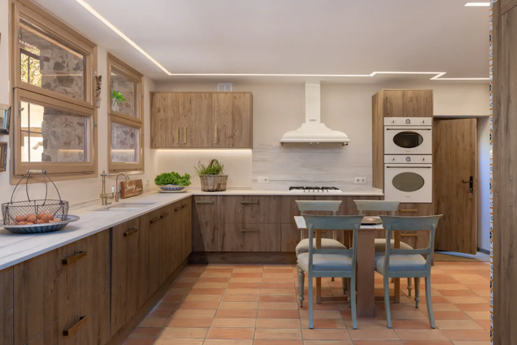 Kitchen mediterranean view Masia Mas Gotas Costa Brava