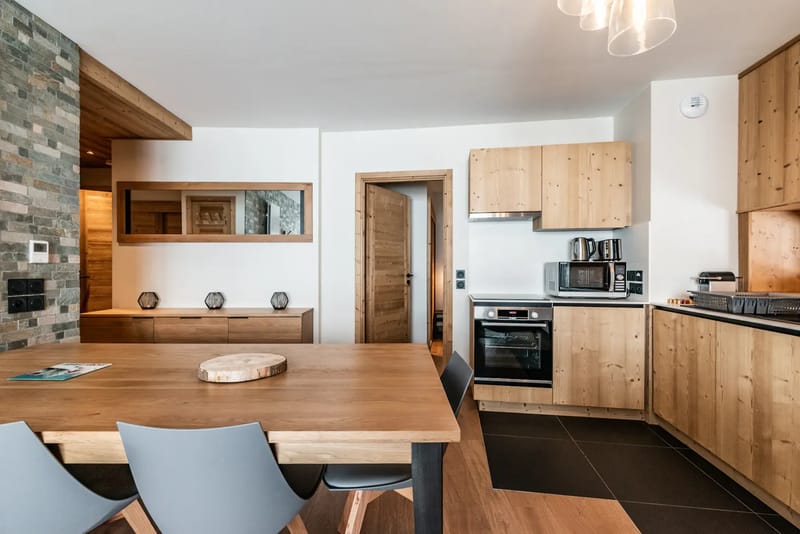 Cocina totalmente equipada, servicios hoteleros, apartamento de lujo Sorbus con acceso directo a las pistas de esquí, Alpe d'Huez