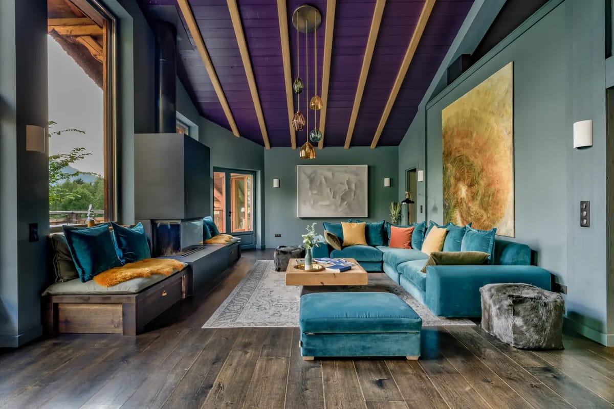Luxury living room in Chalet Peipus Chamonix