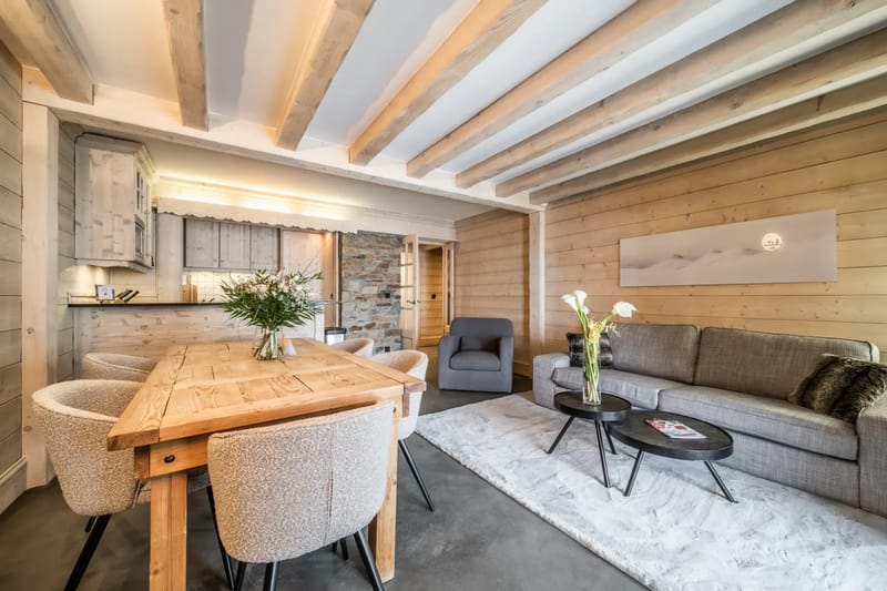 Alpine living room with landscape views