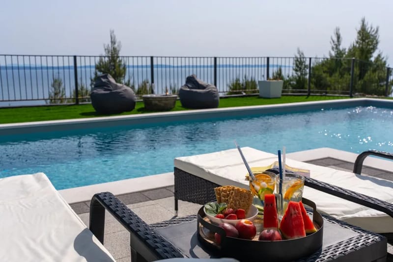 Private pool overlooking the Adriatic coast