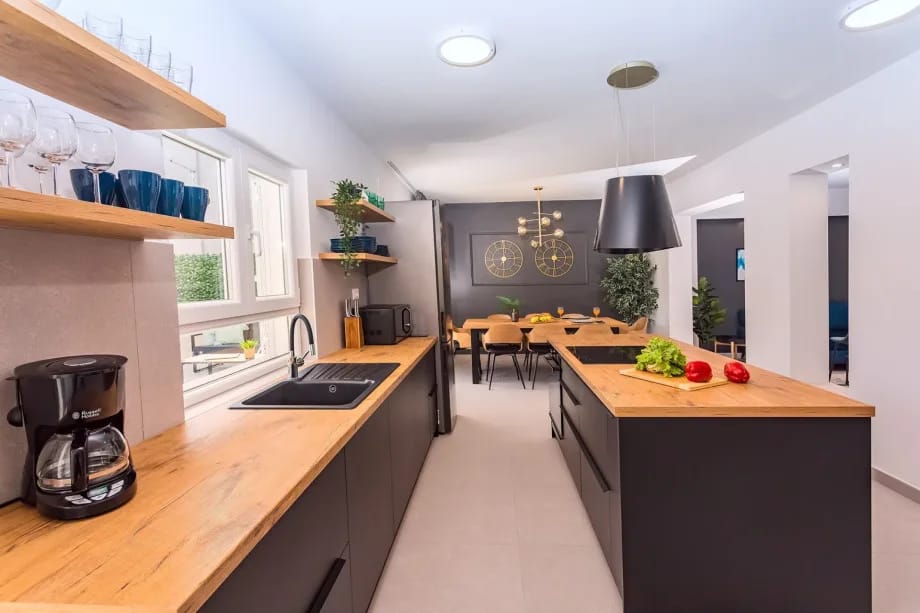 Open-plan living and dining room