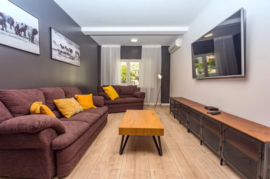 Media room with television and PS4