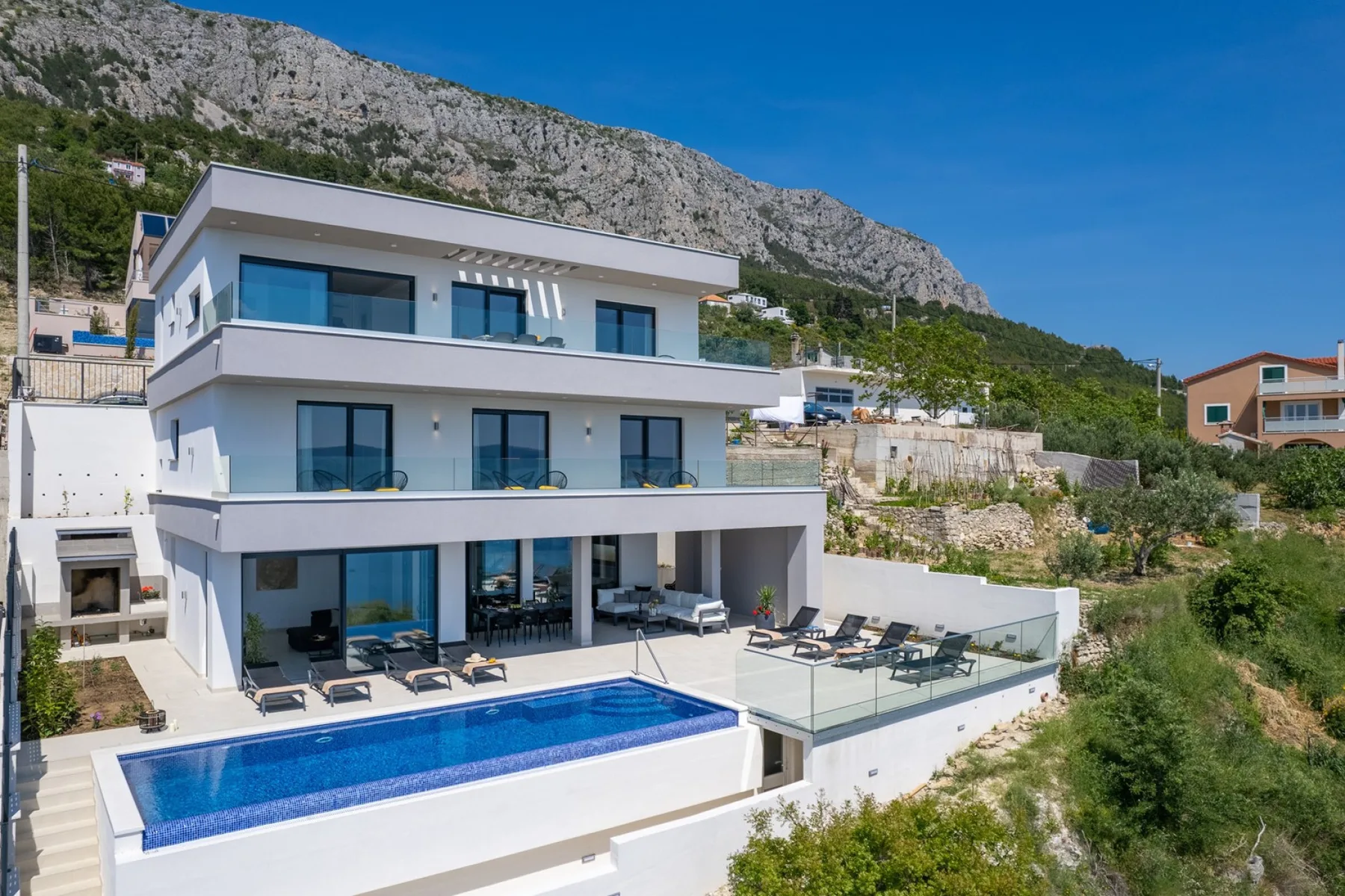View toward Villa Admira Maria and natural environment