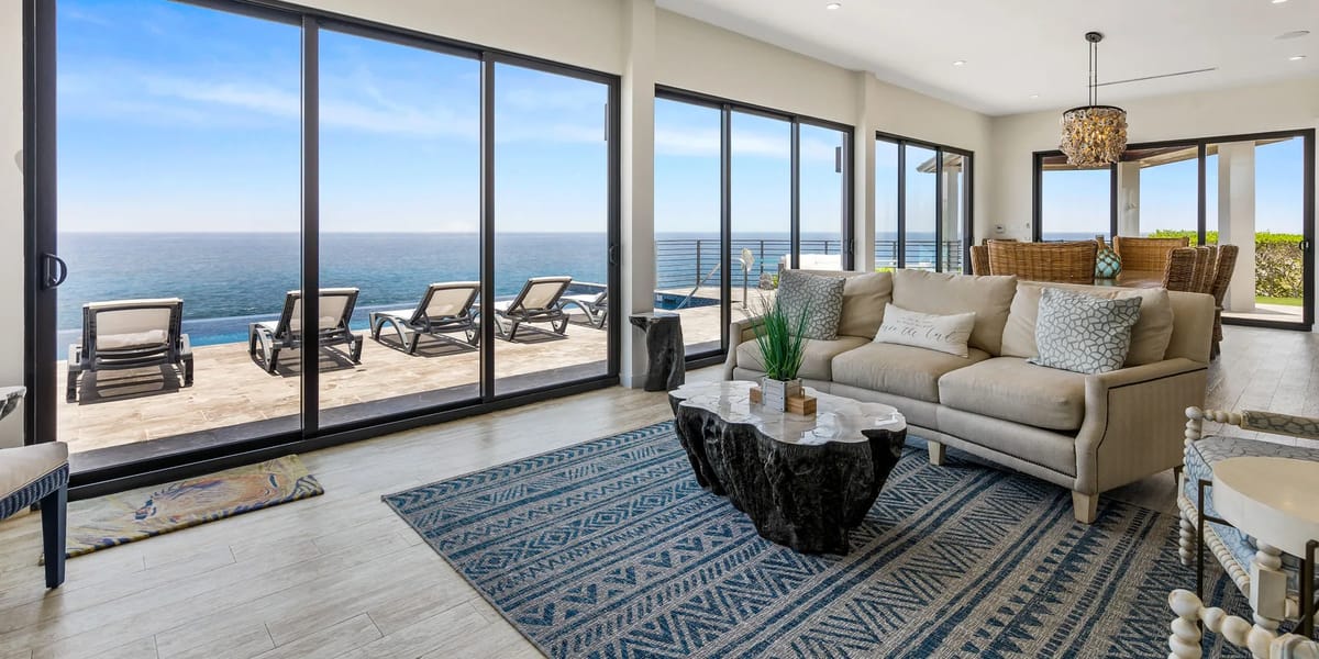 Living area with ocean view