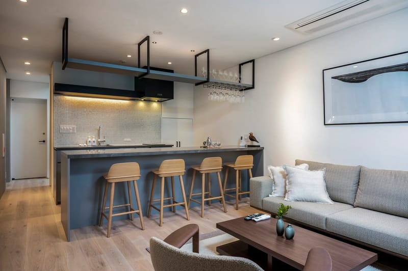 Living area with Mt Yotei view