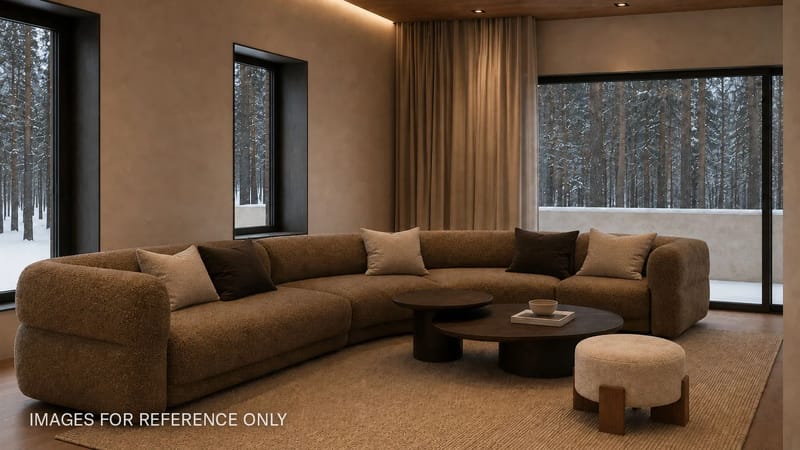 Living, dining and kitchen area with mountain views