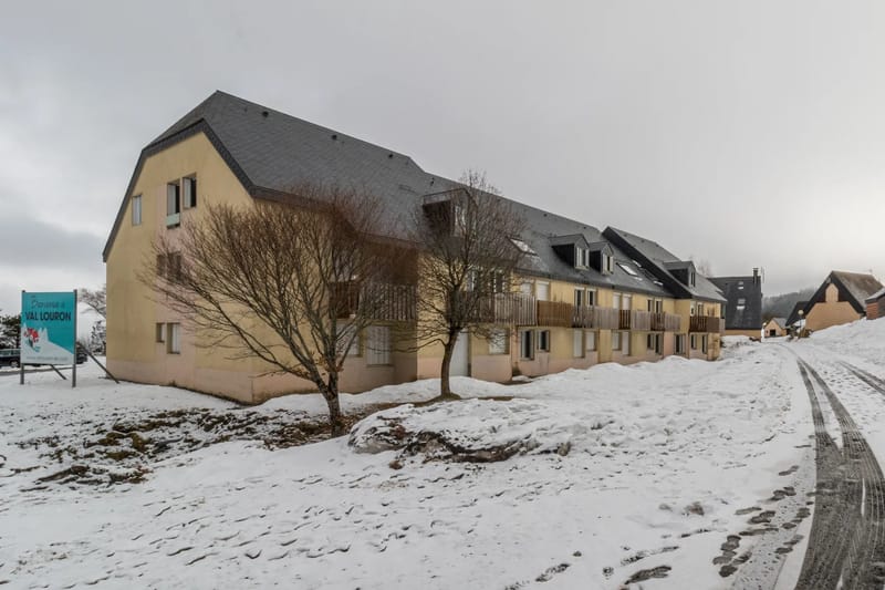 Apartment building in winter