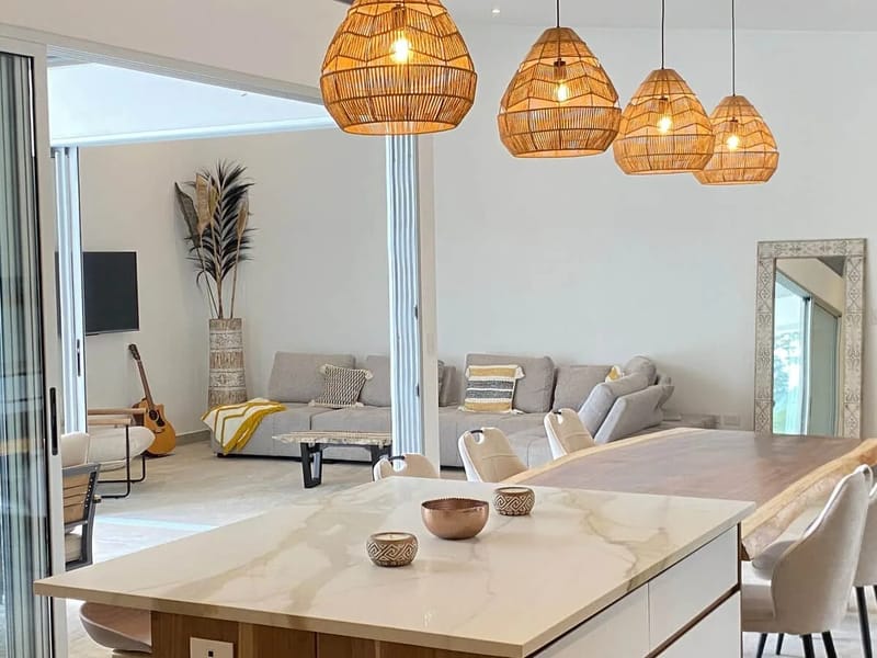Open-plan dining and living space