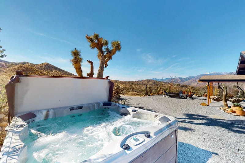 Hot tub and desert views