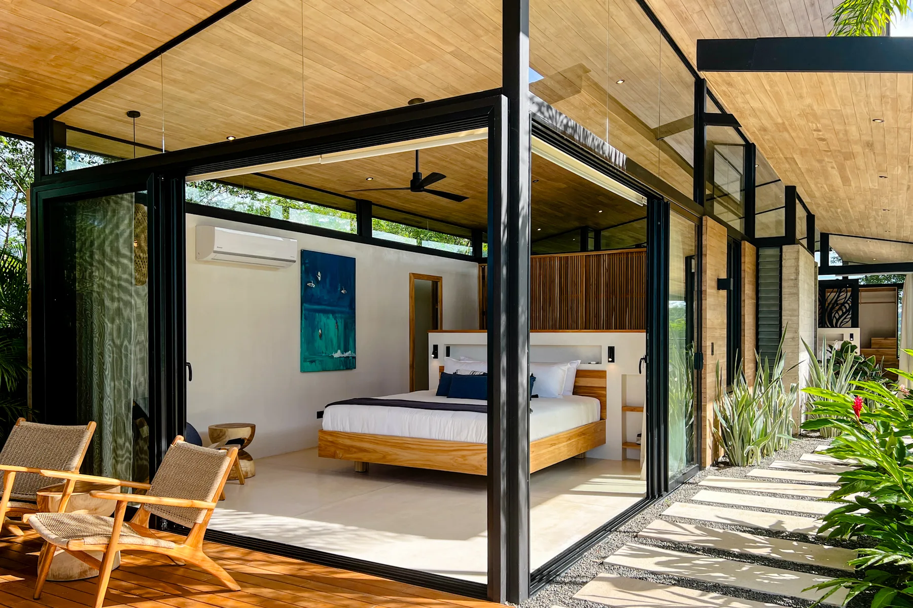 Bedroom opening to the garden