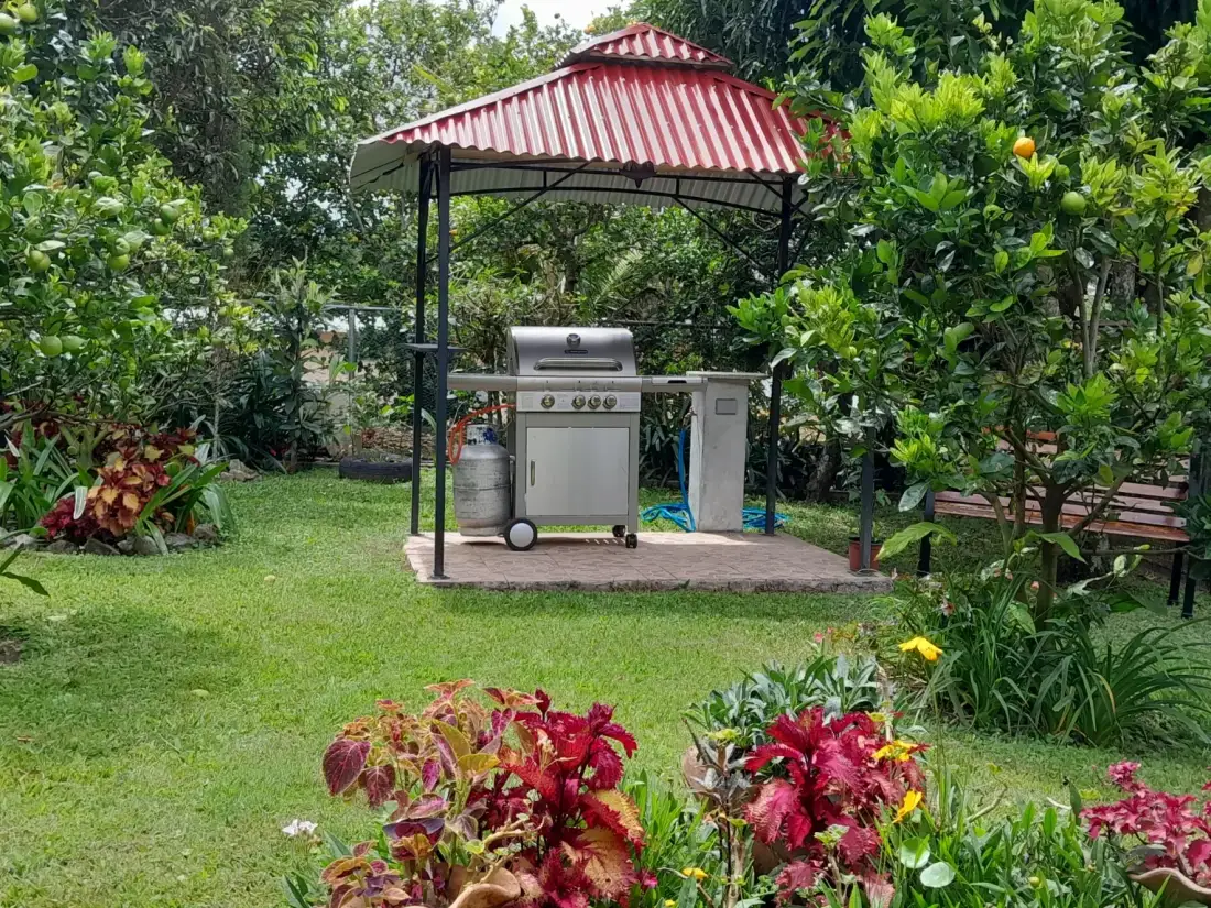 Gazebo with barbecue grill