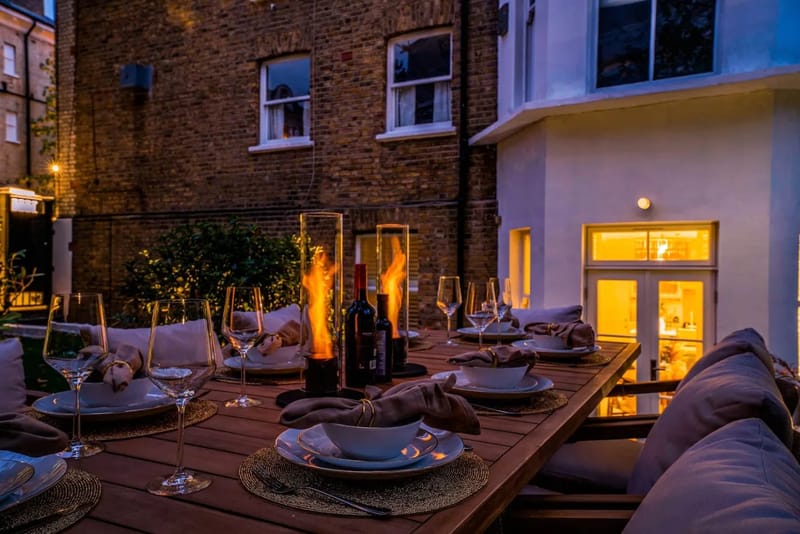 Garden at dusk