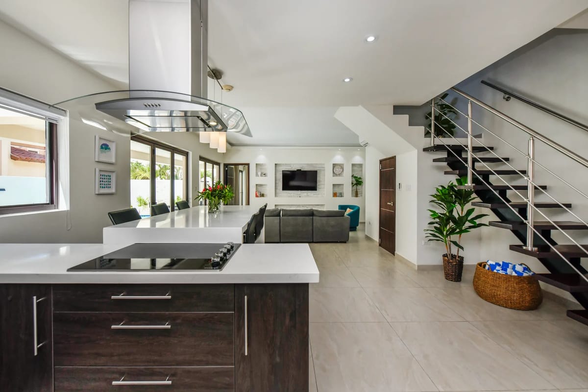 Kitchen and living area