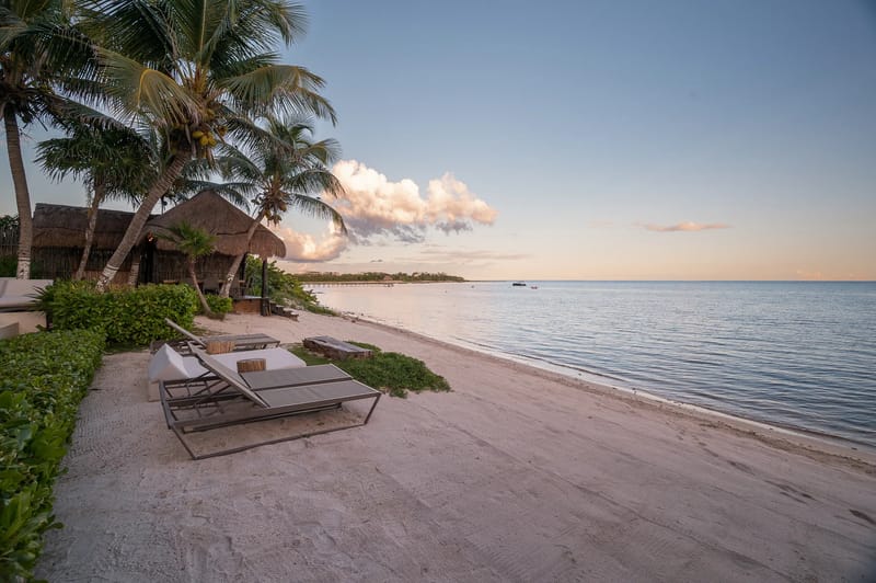 Beach and loungers