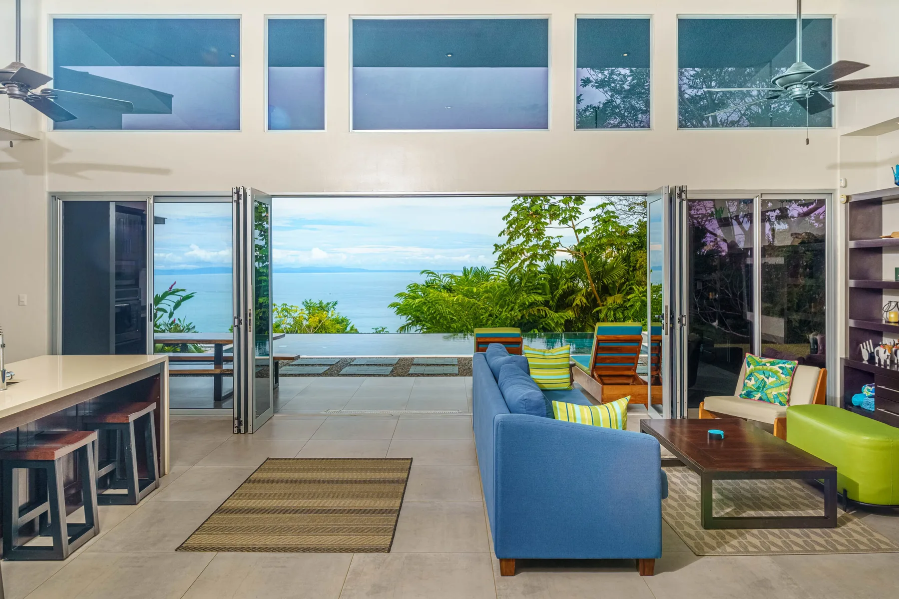 Living area opening to the view