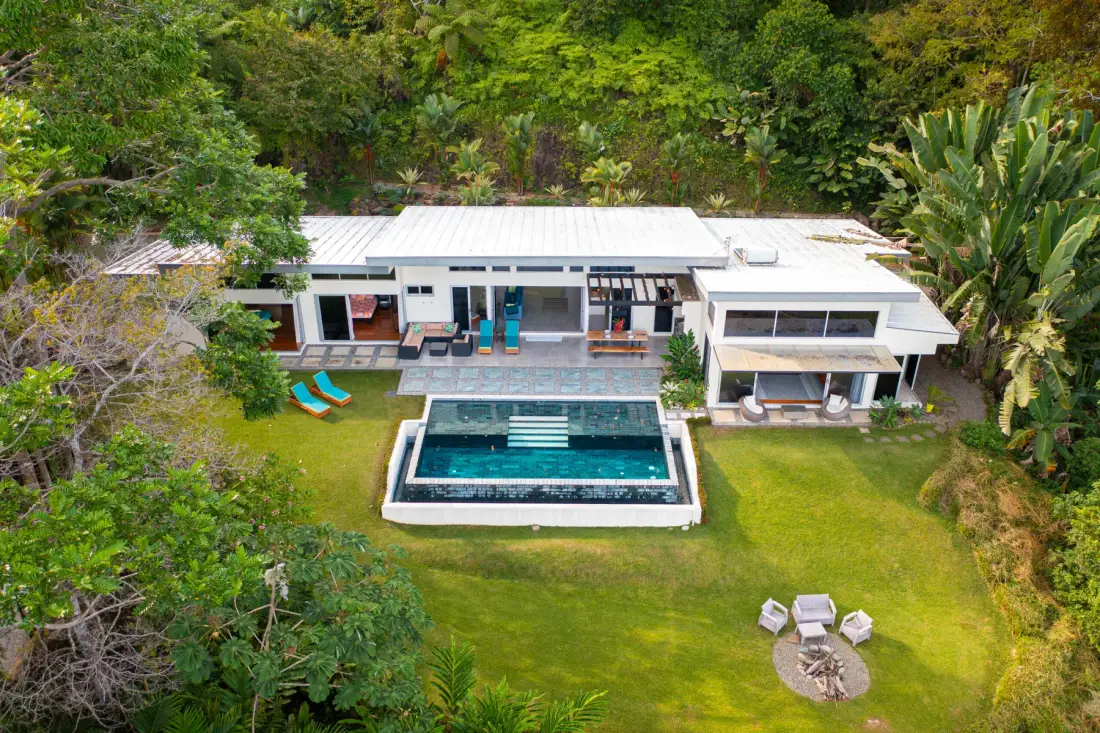 Aerial view of the villa
