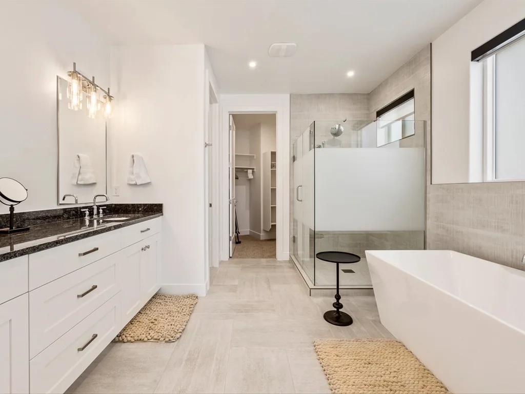 Bathroom with tub and shower