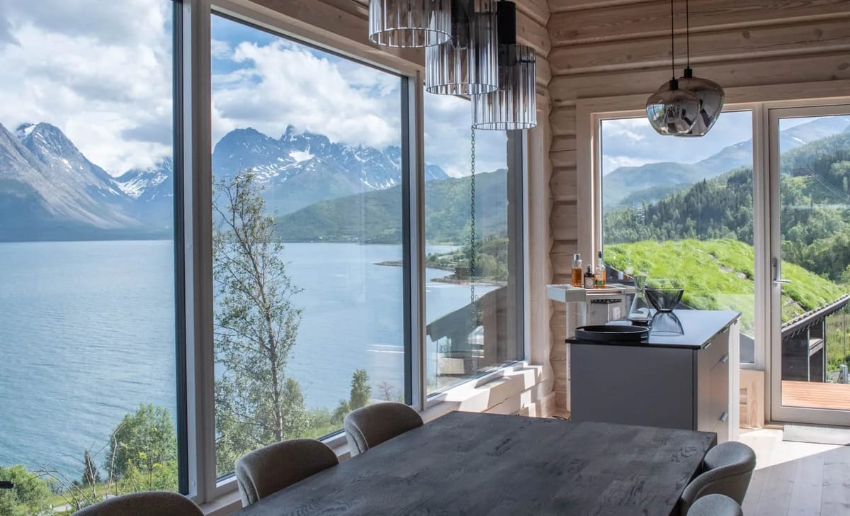 Fjord-view dining area
