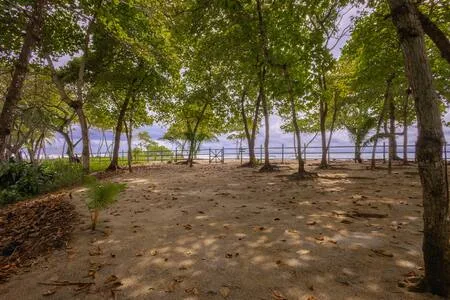 Jardín frente a la playa