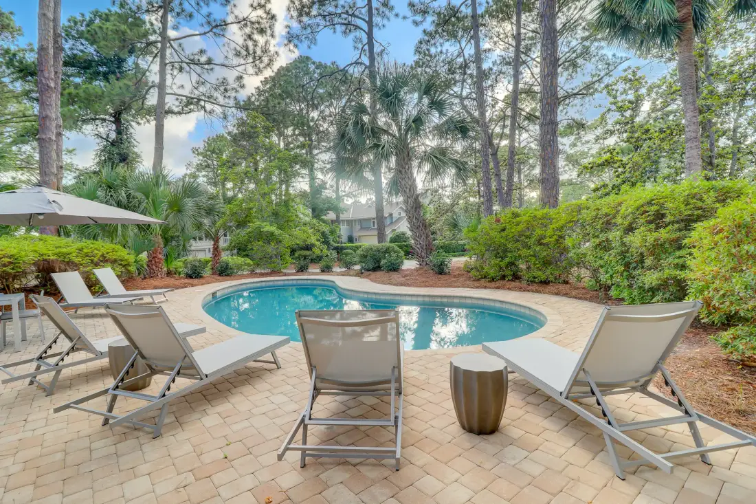 Pool seating area