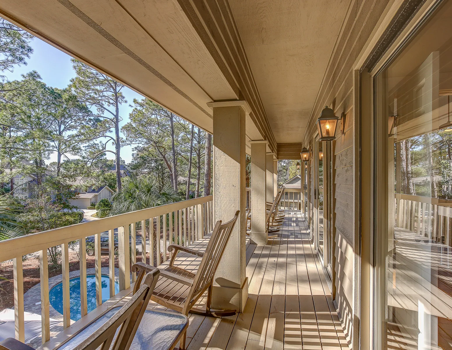 Balcony overlooking the pool