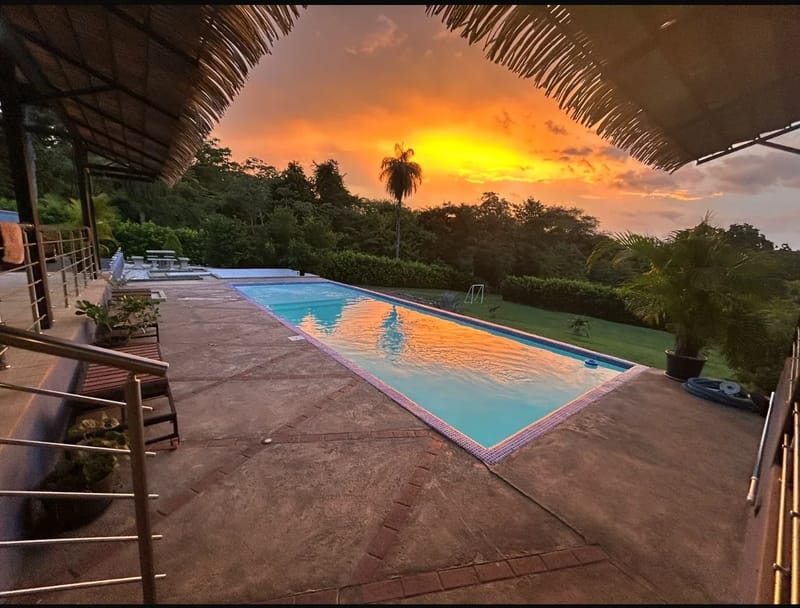 Pool at sunset