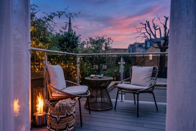 Terrace at dusk