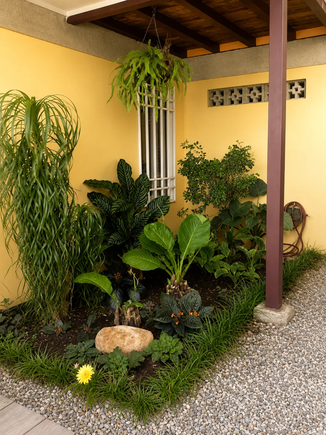 Jardín interior en un alojamiento vacacional en Golfito