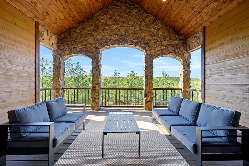 Covered balcony seating