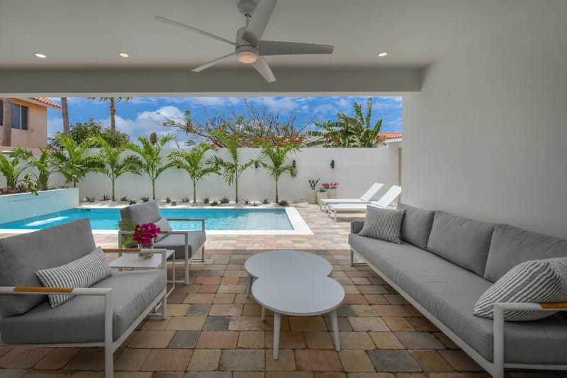 Covered lounging area