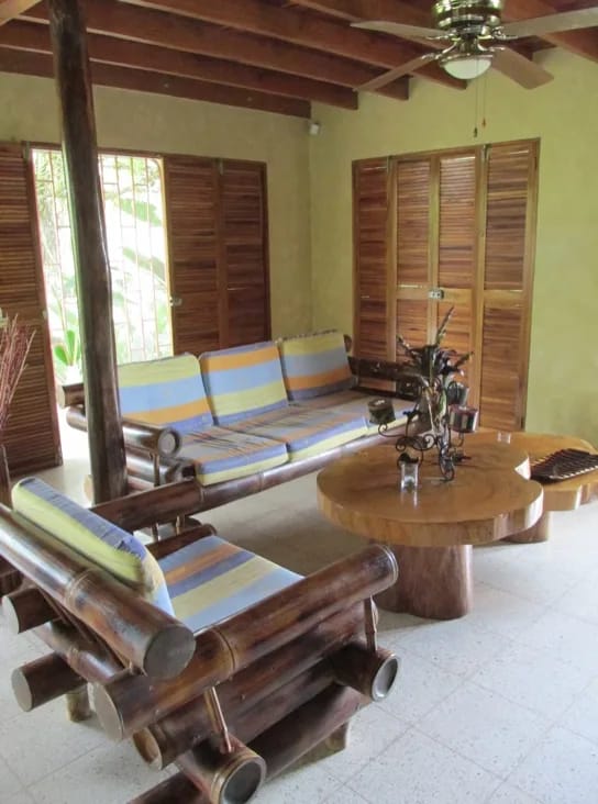 Lounge with bamboo seating