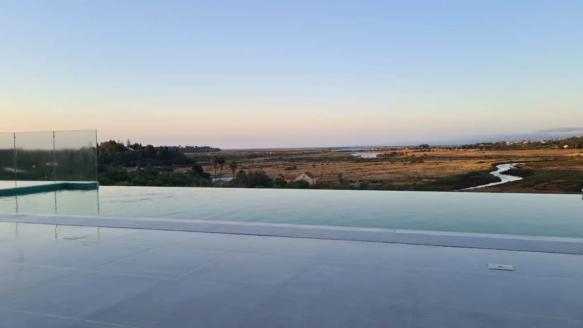 Infinity pool and estuary view